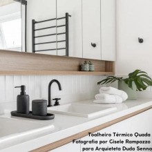 Toalheiro Trmico Fio Oculto Grande Premium Grafite Escovado